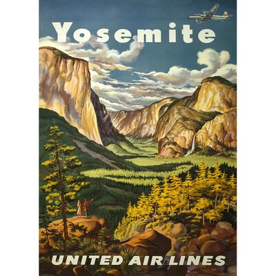 Yosemite United Airlines - Vintage Travel Poster Prints - image1